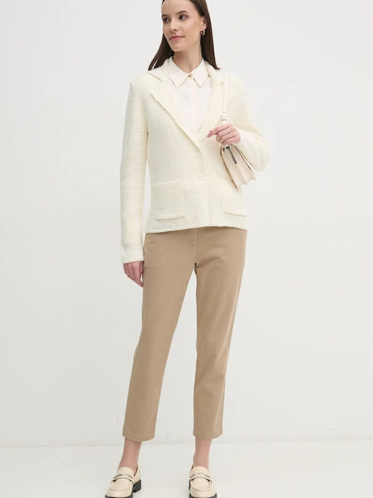 Damen Chino Hose in Schlanker Passform Beige