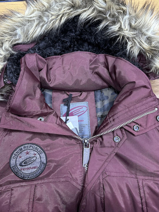 Winter Jacket Parka Burgundy