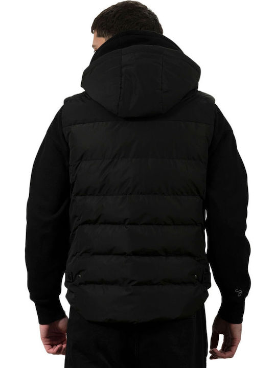 Ärmellos Jacke Puffer Winddicht Black