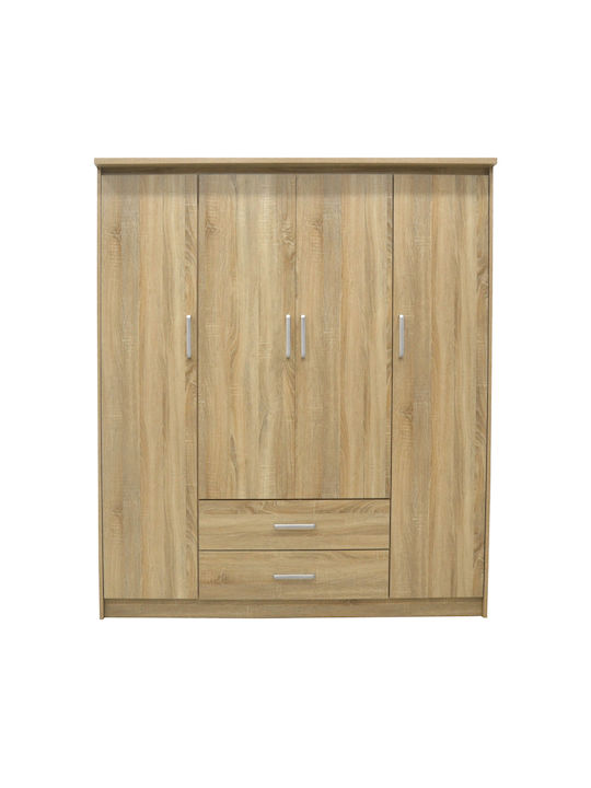 Четири врати Гардероб Olympus Natural Shade 159x57x183см