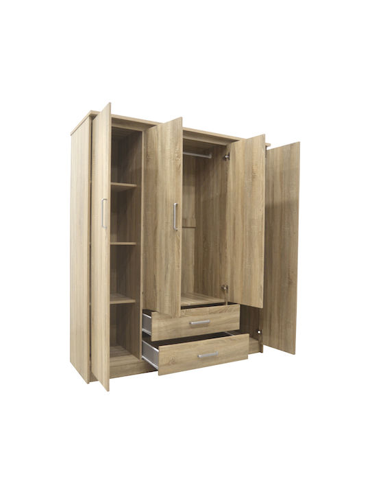 Четири врати Гардероб Olympus Natural Shade 159x57x183см