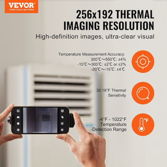 Vevor KDSRCXY2561956M8NV0 Handheld Thermal Camera mit Bildschirm 1.34" für Temperaturen ab 1°C für Mobilgeräte