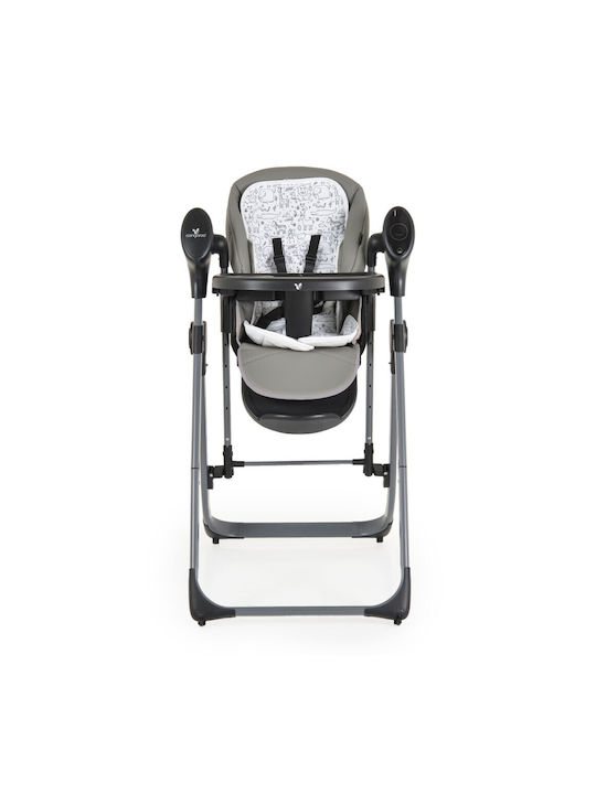 Cangaroo Nirvana Foldable Highchair 2 in 1 with Adjustable Height Nirvana Grey