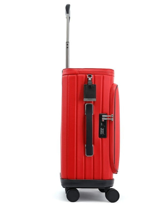 Bange Premium Collection Laptop Cabin Suitcase Fabric Red with 4 Wheels Height 56cm