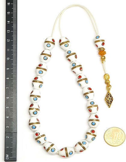 Roloi Komboloi Camel Bone Worry Beads Multicolour 30cm