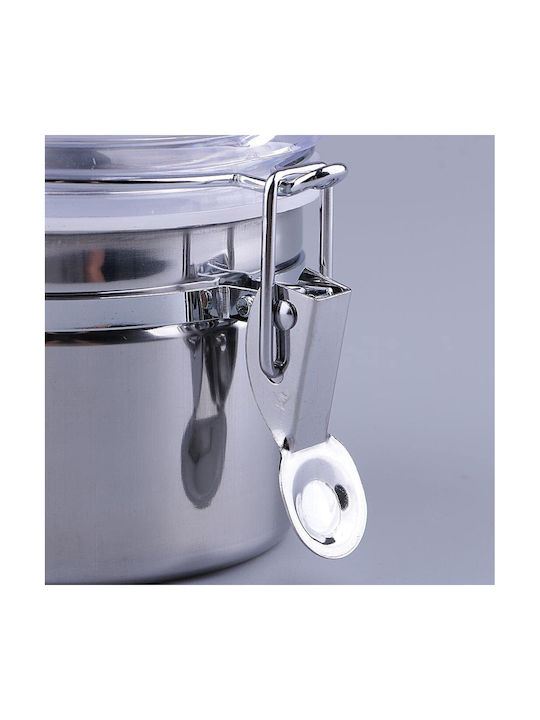 General Use Vase with Airtight Lid Made of Silver Stainless Steel 500ml 1 Piece