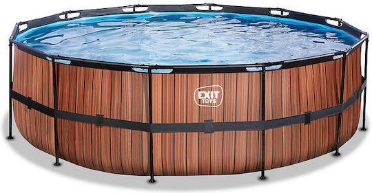 Exit Toys Piscină Rotundă XXL PVC Deasupra Solului 450x122cm Maro În Nuanță De Lemn