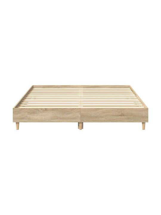 Vidaxl Bed Frame Without Mattress 150x200cm Engineered Wood 1 Pc Double Brown