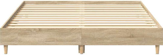 Vidaxl Bed Frame Without Mattress 150x200cm Engineered Wood 1 Pc Double Brown