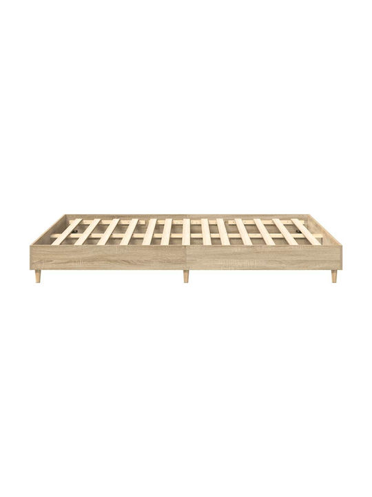 Vidaxl Bed Frame Without Mattress 150x200cm Engineered Wood 1 Pc Double Brown