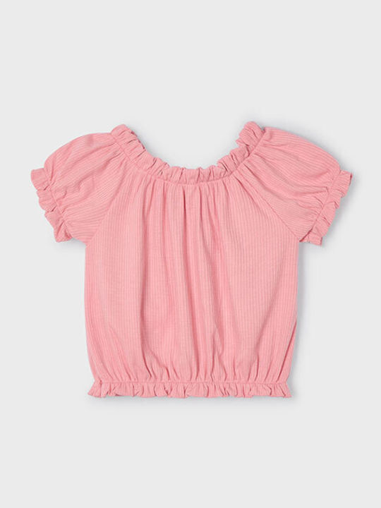 Παιδικό Crop Top Κοντομάνικο Σομόν Life