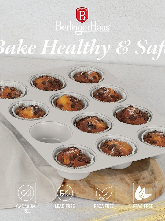 Berlinger Haus Φόρμα Ζαχαροπλαστικής για Cupcakes/Muffins 12 Θέσεων 35x26.5x3εκ.