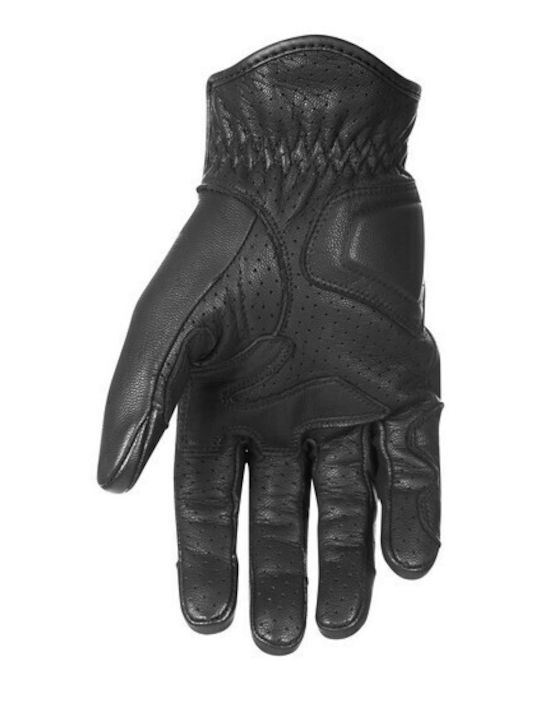 Pando Moto Summer Men's Motorcycle Gloves Leather Black