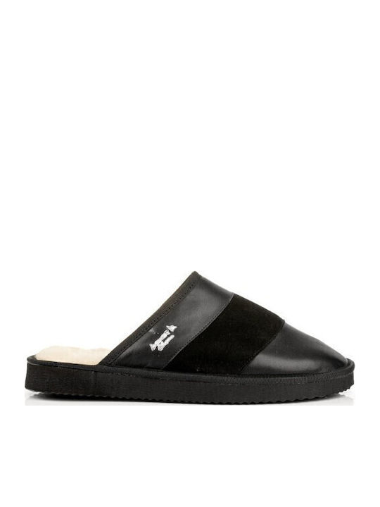 Din Piele Papuci de Damă de Iarnă Negre