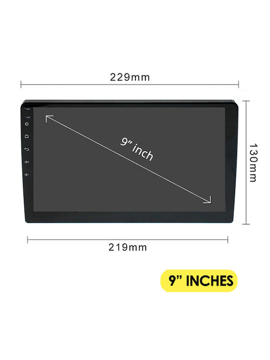 Kirosiwa Car Audio System 1DIN (Bluetooth/USB) with Touch Screen 9"