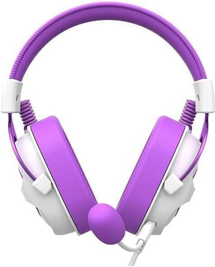 Havit H2002e Over Ear Gaming Headset με σύνδεση 3.5mm Μωβ