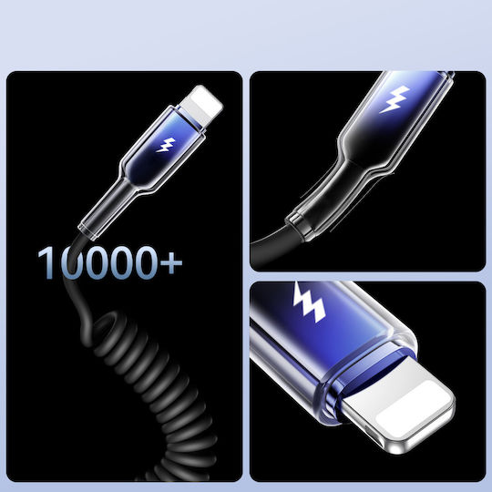 Joyroom Series Spiral USB-A to Lightning Cable 18W Μαύρο 1.5m