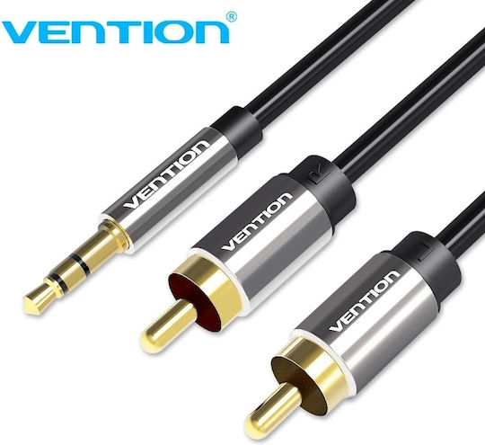 Vention 3.5mm male - 2x RCA male Cable Black 10m