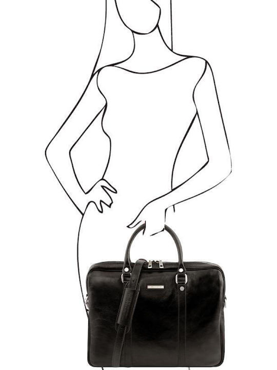 Tuscany Leather Prato TL141283 Bag Shoulder / Handheld 14" Black Tuscany Leather Prato TL141283 Bag Shoulder / Handheld 14" Black