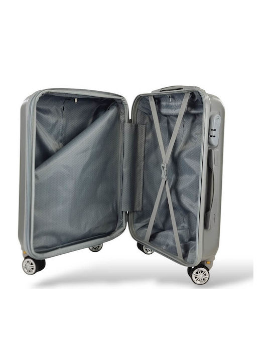Playful Bags Reisekoffer Hartschalen Silver mit 4 Räder Set 2Stück & Rucksack