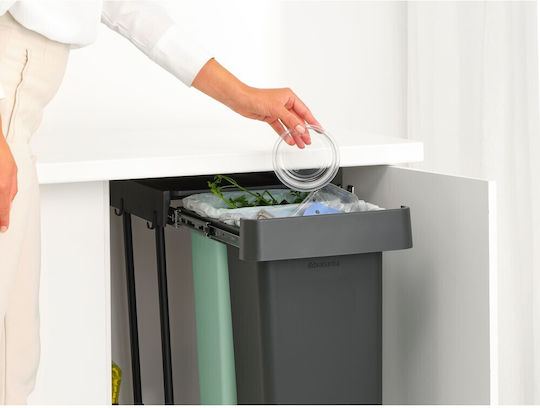 Brabantia Πλαστικός Κάδος Απορριμμάτων 2x30lt Γκρι
