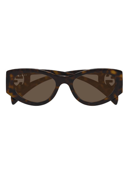 Gucci Women's Sunglasses with Brown Tartaruga Plastic Frame and Brown Lens GG1691S 002