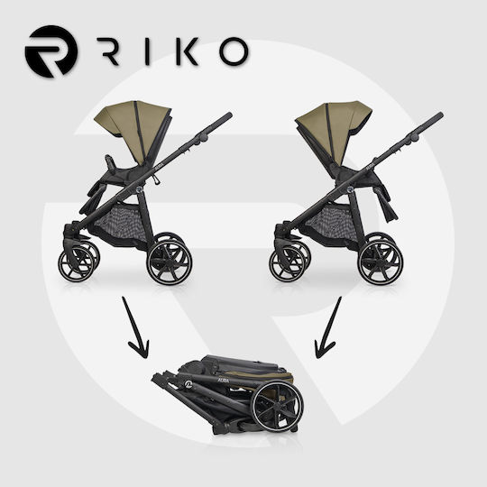 Riko Aura Регулируемо Бебешка количка 2 в 1 Khaki 05 9.2кг
