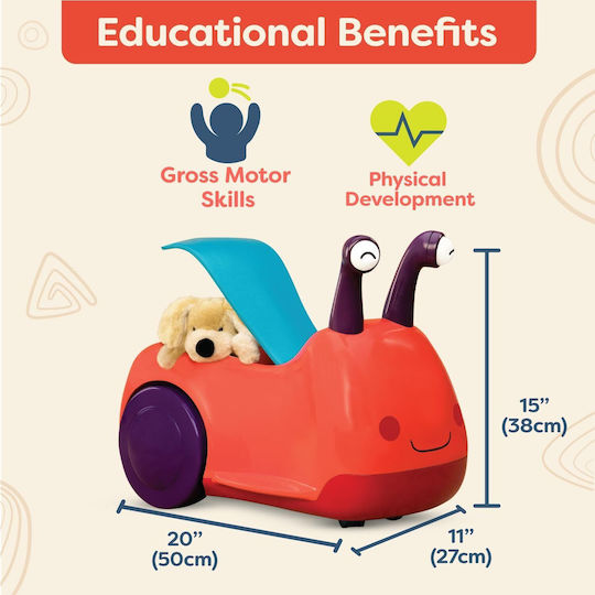 Battat Snail Ride On With Sounds Orange