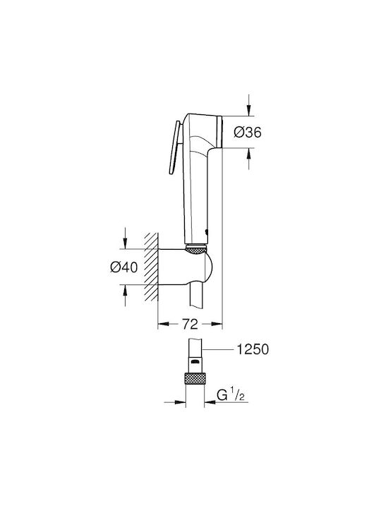 Grohe Επιτοίχιο Σετ Μπιντέ Ασημί