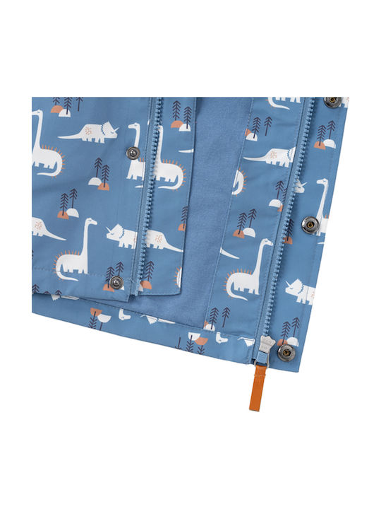 Waterproof Kids' Casual Jacket with Lining & Hood Blue