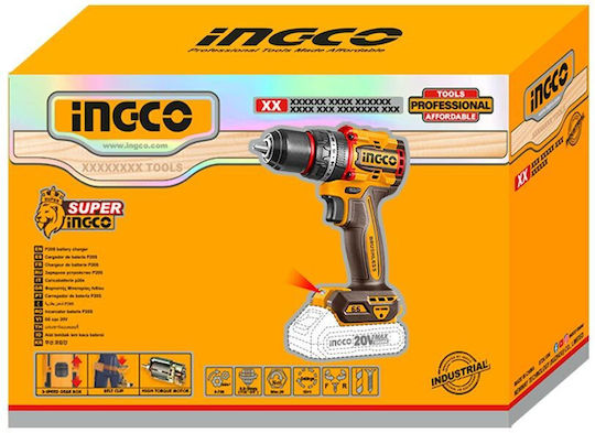 Ingco Percussive Drill Driver Battery Solo Brushless 20V