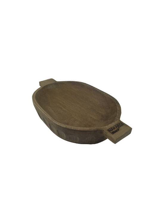 Nakaro Wood Πιατέλα Σερβιρίσματος Οβάλ Ξύλινη Καφέ 35x21εκ.