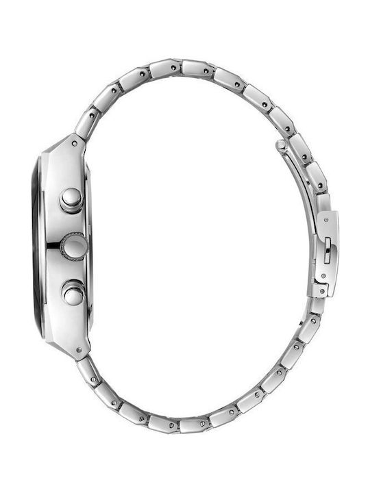 Lee Cooper Ceas Barbati Dual Time cu Mecanism cu Baterie și Brățară din Metal Argintie