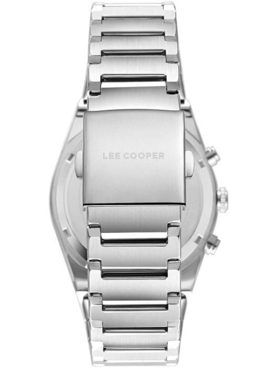 Lee Cooper Ceas Barbati Dual Time cu Mecanism cu Baterie și Brățară din Metal Argintie