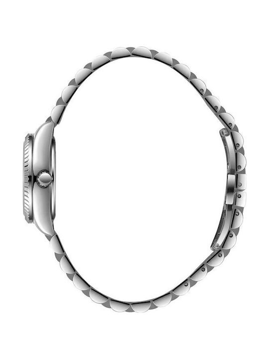 Lee Cooper Γυναικείο Ρολόι 28mm Μπαταρίας με Ασημί Μεταλλικό Μπρασελέ