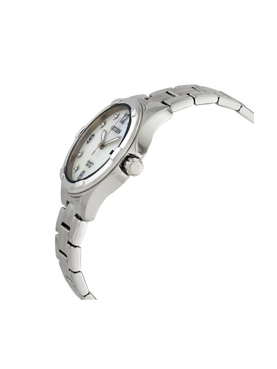 Citizen Crystal Watch with Silver Metal Bracelet