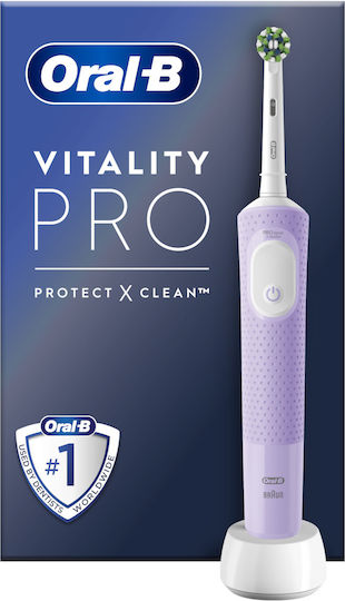 Oral-B Vitality Pro Protect X Clean Electric Toothbrush with Pressure Sensor Lilac Mist