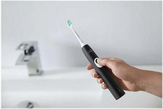 Philips Sonicare ProtectiveClean 4300 Elektrische Zahnbürste mit Drucksensor und Reisetasche Schwarz