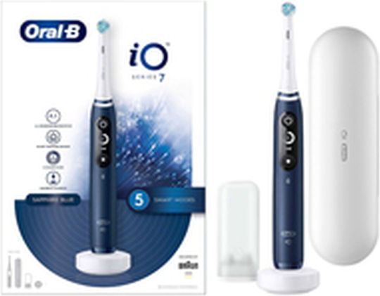 Oral-B Io Series 7 Electric Toothbrush with Pressure Sensor and Travel Case Blue