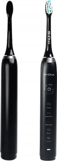 Shona Sonic Ηλεκτρική Οδοντόβουρτσα με Αισθητήρα Πίεσης και Θήκη Ταξιδίου Μαύρη