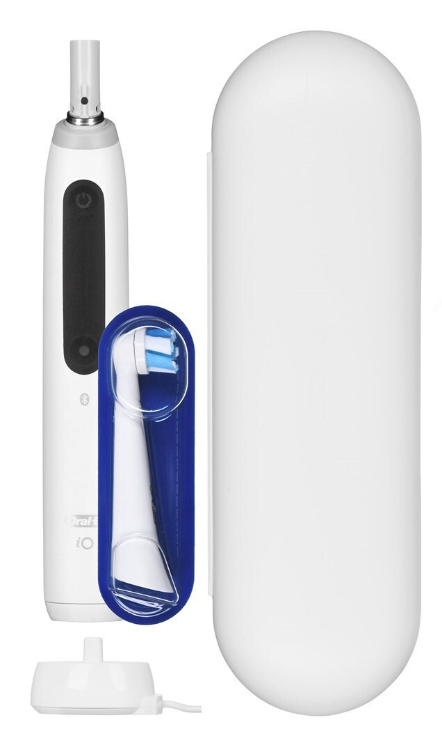 Oral-B iO Series 5 Ηλεκτρική Οδοντόβουρτσα με Αισθητήρα Πίεσης και Θήκη Ταξιδίου Λευκή