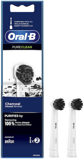 Oral-B Pure Clean Charcoal Electric Toothbrush Replacement Heads 799292 2pcs