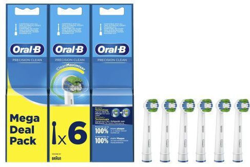 Capete de înlocuire pentru periuțele de dinți electrice Oral-b Precision Clean Cleanmaximiser, pachet XL, 6 bucăți