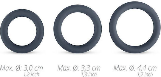Boners Piece Cock Ring Set Grey