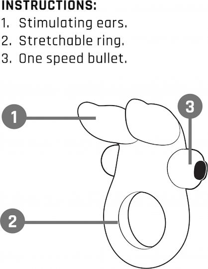 Shots Mjuze Bunny Cockring 3cm Black