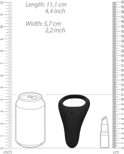 Shots Vibrating Cock Ring Cock Silicon Negru