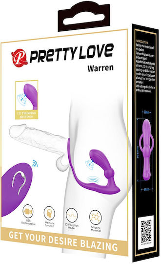 Pretty Love Warren Violet Anal Ring & Vibrator