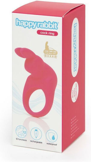 Happy Rabbit Cock Ring Δονούμενο Δαχτυλίδι Πέους Σιλικόνης Pink