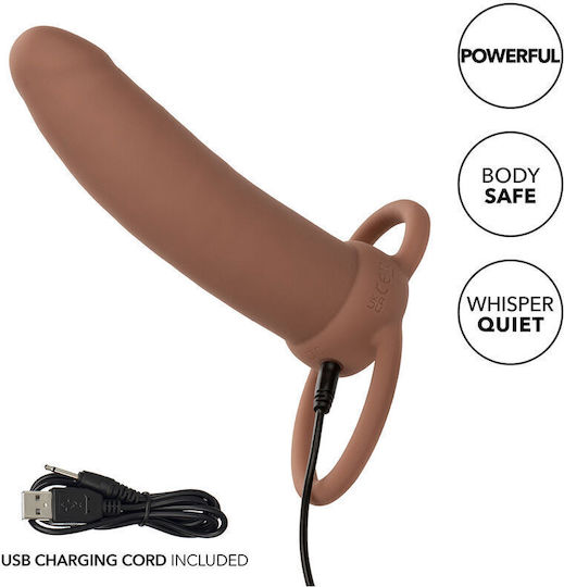 Calexotics Performance Maxx Rechargeable Thick Dual Penetrator Brown Skin Tone