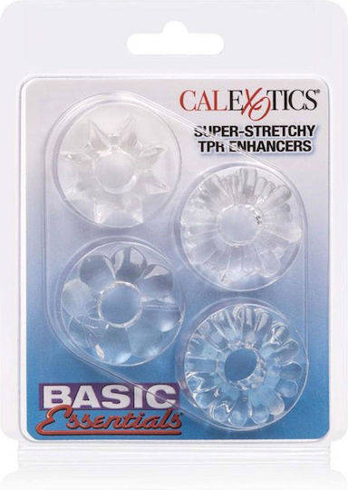 Calexotics Basic Essentials Δαχτυλίδι Πέους Διάφανο 4τμχ